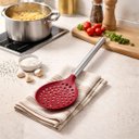 Ver imagem 2 de Escumadeira de Silicone Vinho Bordô com Cabo em Aço Inox Elite Premium 34cm