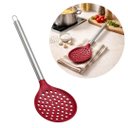 Ver imagem 4 de Escumadeira de Silicone Vinho Bordô com Cabo em Aço Inox Elite Premium 34cm