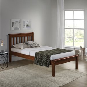Cama Solteiro Inglesa em Madeira Maciça Mv Outlet Mogno