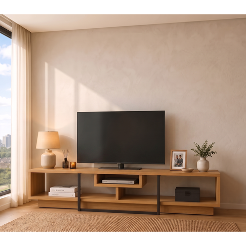 Rack para TV até 75 Polegadas Industrial 180cm Element Marrom Mel