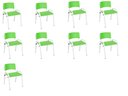 Ver imagem 2 de Kit 9 Cadeira Iso Infantil Creche, Escola Base Branco Verde Claro