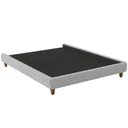 Ver imagem 1 de Cama Box Casal Otto Estrutura MDF Pés Madeira Bouclé Cinza Claro