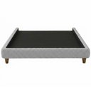 Ver imagem 2 de Cama Box Casal Otto Estrutura MDF Pés Madeira Bouclé Cinza Claro