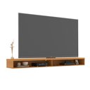 Ver imagem 3 de Rack Suspenso Sala Tv até 70 Polegadas Home Decoração Sala Quarto 2 Nichos Slim