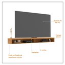 Ver imagem 7 de Rack Suspenso Sala Tv até 70 Polegadas Home Decoração Sala Quarto 2 Nichos Slim