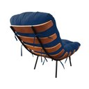 Ver imagem 5 de Poltrona Costela com Puff Suede Azul Marinho - Vallisa Decor