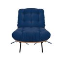 Ver imagem 2 de Poltrona Costela com Puff Suede Azul Marinho - Vallisa Decor