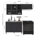 Ver imagem 4 de Armário Cozinha Modulada Compacta Americana 100% MDF 200cm Provence Multimóveis Crink-CPT009