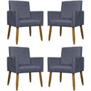 Ver imagem 1 de Kit 4 Poltronas Decorativas Mari Suede Pé Palito 30cm Castanho