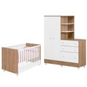 Ver mais imagens de Kit Quarto de Bebê Doce Sonho com Berço Mini Cama Guarda Roupa com Cômoda e Colchão D18 130x70 Movel
