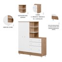 Ver imagem 3 de Kit Quarto de Bebê Doce Sonho com Berço Mini Cama Guarda Roupa com Cômoda e Colchão D18 130x70 Movel