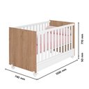Ver imagem 6 de Kit Quarto de Bebê Doce Sonho com Berço Mini Cama Guarda Roupa com Cômoda e Colchão D18 130x70 Movel