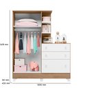 Ver imagem 5 de Kit Quarto de Bebê Doce Sonho com Berço Mini Cama Guarda Roupa com Cômoda e Colchão D18 130x70 Movel