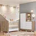 Ver imagem 7 de Kit Quarto de Bebê Doce Sonho com Berço Mini Cama Guarda Roupa com Cômoda e Colchão D18 130x70 Movel