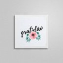 Ver imagem 2 de Quadro Quadrado Gratidão Floral 20x20cm:Madeira branca