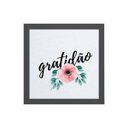 Ver imagem 1 de Quadro Quadrado Gratidão Floral 20x20cm:Madeira branca