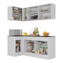 Ver imagem 6 de Armário de Cozinha Compacta de Canto com Rodapé Veneza Multimóveis V2092 Branco