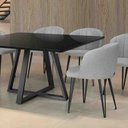 Ver imagem 2 de Mesa Capri 1,40x 1,40 Laminado Black/cina Aço Mobília