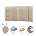 Ver imagem 3 de Cabeceira Painel Cama Box Casal Padrão Siri 140cm com Led Linho Bege - Desk Design