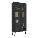 Ver imagem 2 de Armário de Escritório 68cm 2 Portas com Vidro Retrô Urban Multimóveis Mp6039 Preto