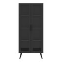 Ver imagem 5 de Armário de Escritório 68cm 2 Portas com Vidro Retrô Urban Multimóveis Mp6039 Preto