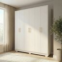 Ver imagem 1 de Guarda-Roupa Casal 6 Portas 2 Gavetas 100% MDF Malta Off White/Nevaska