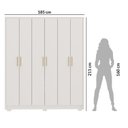 Ver imagem 3 de Guarda-Roupa Casal 6 Portas 2 Gavetas 100% MDF Malta Off White/Nevaska