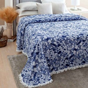 Colcha Chenille Jolitex Valentina 2,20x2,40m Azul