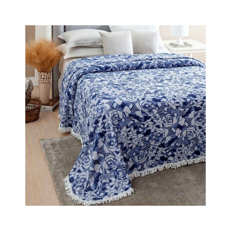 Colcha Chenille Jolitex Valentina 2,20x2,40m Azul