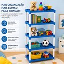 Ver imagem 3 de Estante Azul Grande 5 Andares Prateleira Organizadora Infantil Brinquedos Livros Plastica Quarto Nic