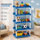 Ver imagem 6 de Estante Azul Grande 5 Andares Prateleira Organizadora Infantil Brinquedos Livros Plastica Quarto Nic