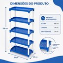 Ver imagem 7 de Estante Azul Grande 5 Andares Prateleira Organizadora Infantil Brinquedos Livros Plastica Quarto Nic