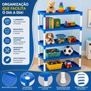Ver imagem 5 de Estante Azul Grande 5 Andares Prateleira Organizadora Infantil Brinquedos Livros Plastica Quarto Nic