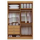 Ver imagem 3 de Guarda Roupa Colibri Solteiro 4 Portas 3 Gavetas D Doro Cor Cinamomo Off White