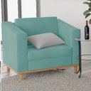Ver imagem 3 de Kit Sofá 2 Lugares e 2 Poltronas Europa Suede Doce Sonho Móveis - Azul Tiffany