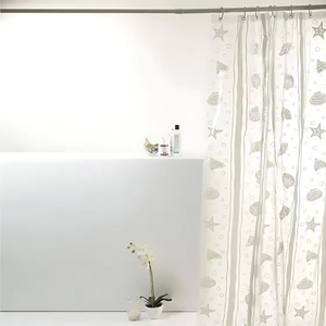 Cortina Box para Banheiro Pvc 198x180cm Antimofo - Concha Branca