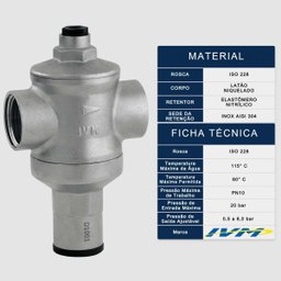 Válvula Redutora de Pressão 1.1/2 Latão Forjado Ivm Italy - 5
