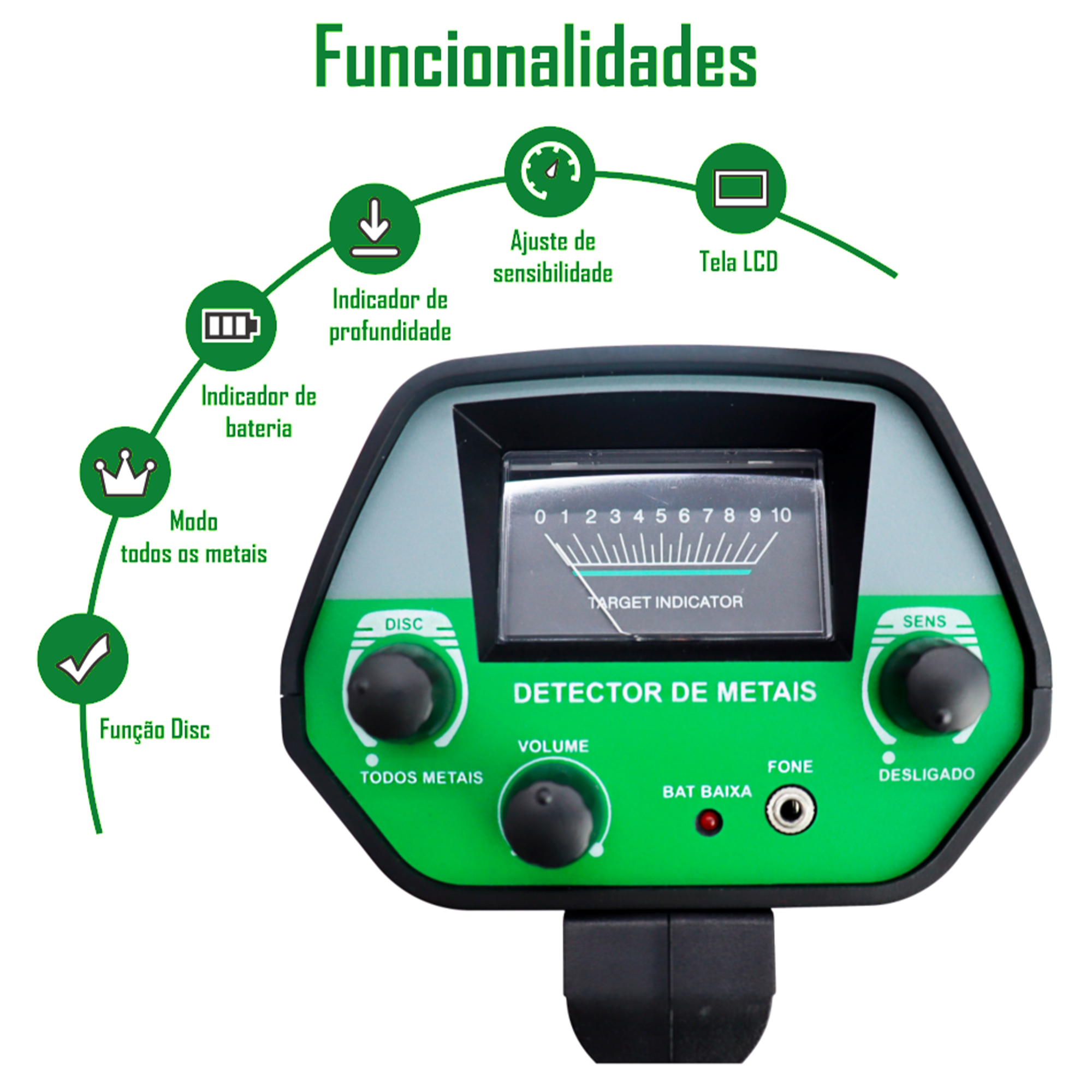 Detector de Metais Manual Portátil Tdet60 Trato - 3