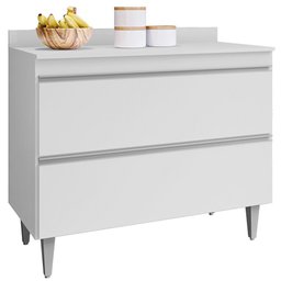Balcão Gabinete para Cozinha com Tampo 100cm Less M05 Branco - Inoviza - 1