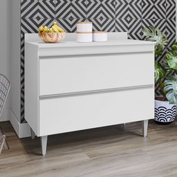 Balcão Gabinete para Cozinha com Tampo 100cm Less M05 Branco - Inoviza - 2