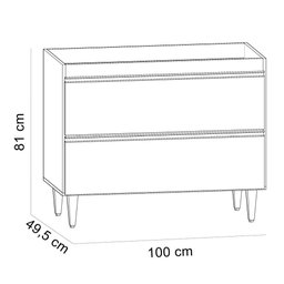 Balcão Gabinete para Cozinha com Tampo 100cm Less M05 Branco - Inoviza - 6
