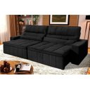 Ver imagem 1 de Sofá Retrátil Reclinável Supremo 3,00m Suede Velut Preto Molas no Assento - King House