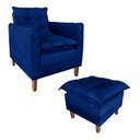 Ver imagem 2 de Poltrona de Amamentação Sofá Cama com Puff Azul Marinho Bz Home Decor