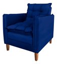 Ver imagem 3 de Poltrona de Amamentação Sofá Cama com Puff Azul Marinho Bz Home Decor