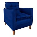 Ver imagem 4 de Poltrona de Amamentação Sofá Cama com Puff Azul Marinho Bz Home Decor