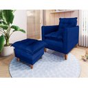 Ver imagem 1 de Poltrona de Amamentação Sofá Cama com Puff Azul Marinho Bz Home Decor