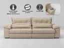 Ver imagem 5 de Sofá Retrátil e Reclinável com Molas Ensacadas e Carregador Usb Colosso 2,10m Linho Soft Bege -