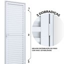 Ver imagem 3 de Porta de Alumínio de Giro Laminada Ventilada 215x95cm Lucasa Ideale Abertura Esquerda Branco