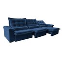 Ver mais imagens de Sofá Retrátil e Reclinável 3,55m Cama inBox Big Fresh com SoftGel D40 Velupluma Azul