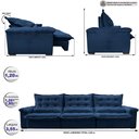 Ver imagem 2 de Sofá Retrátil e Reclinável 3,55m Cama inBox Big Fresh com SoftGel D40 Velupluma Azul
